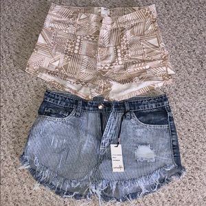 Distressed Shorts and Aztec Print Shorts, size 6